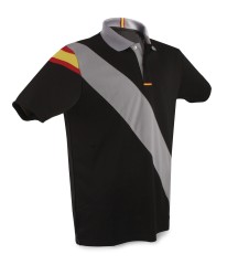 Polo de padel negro para hombre serigrafiado